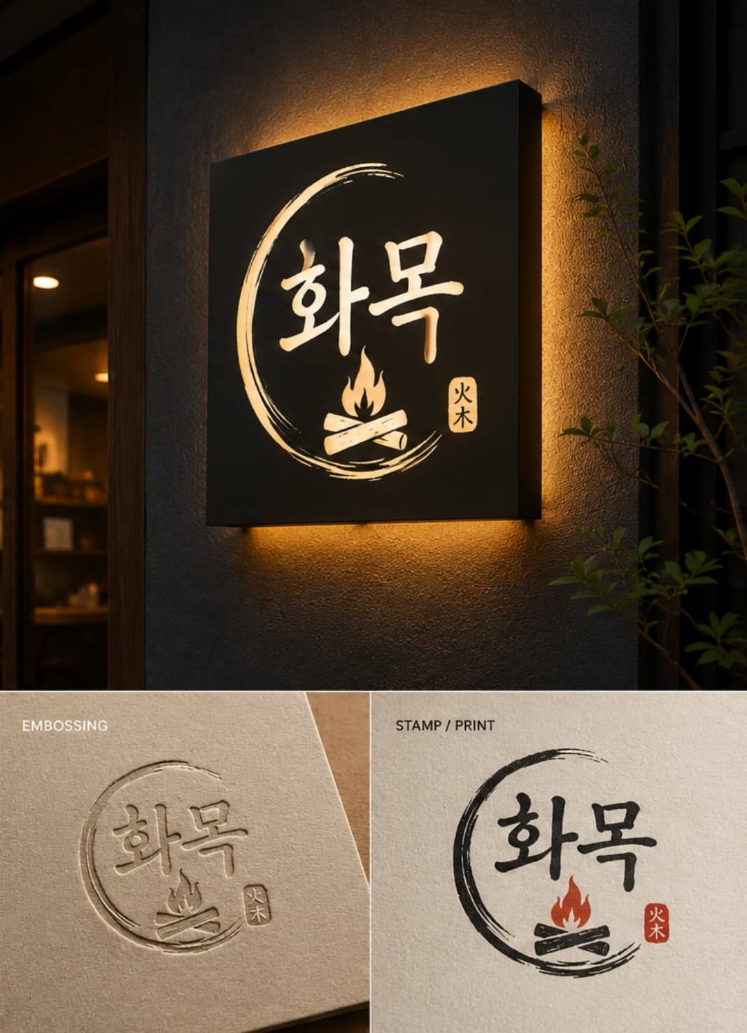 화목 브랜드 사인